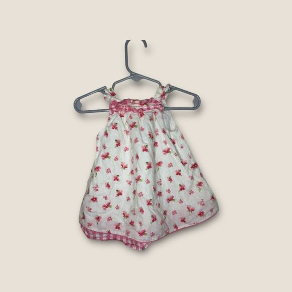 Janie & Jack Baby Girl Pink Floral Dress Size 0-3 Months - Picture 1 of 6